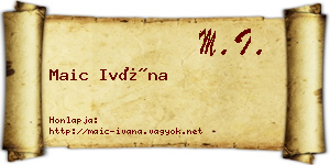 Maic Ivána névjegykártya